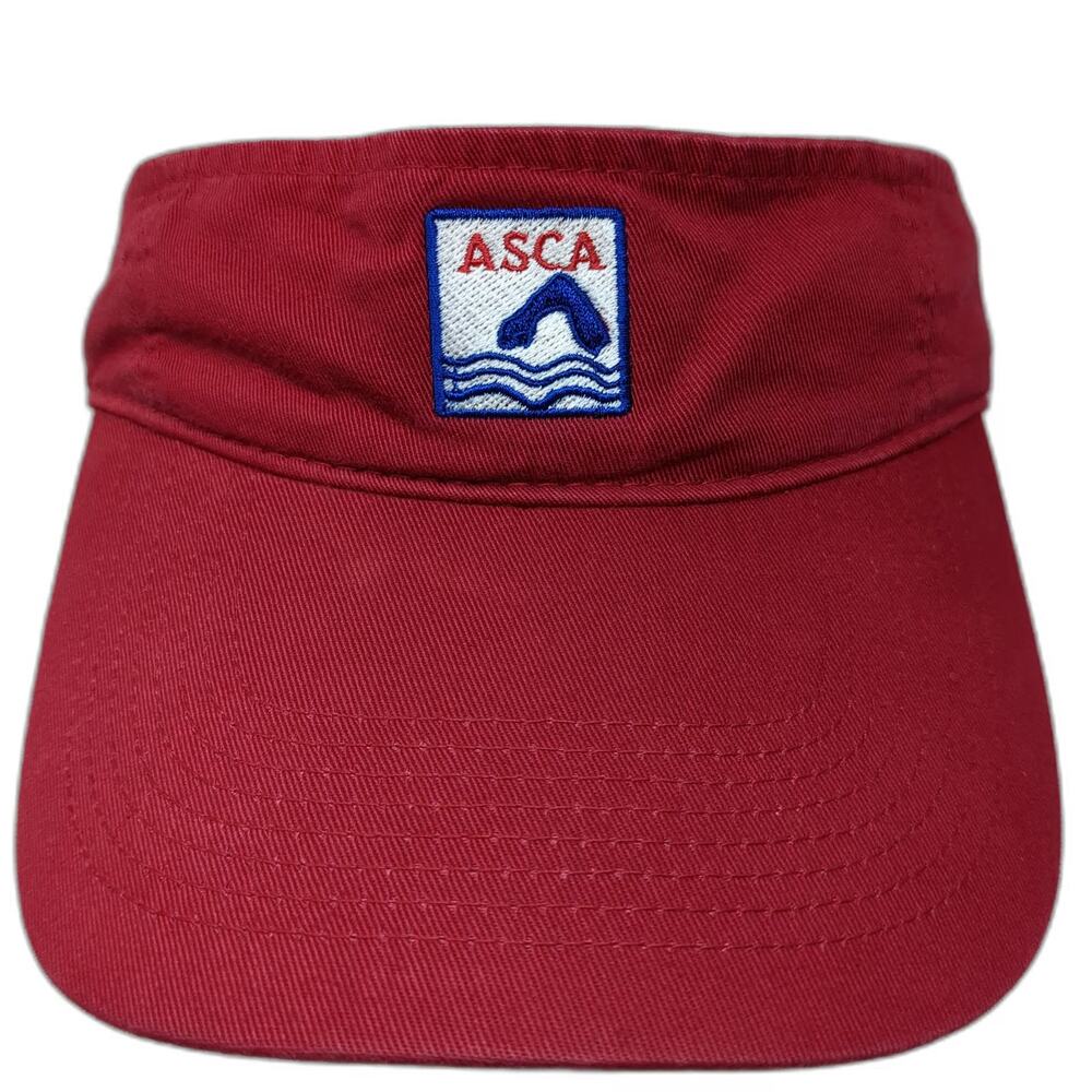 Port & Company Visor Red OSFM ASCA Swimming Coaches Association Strapback Hat
